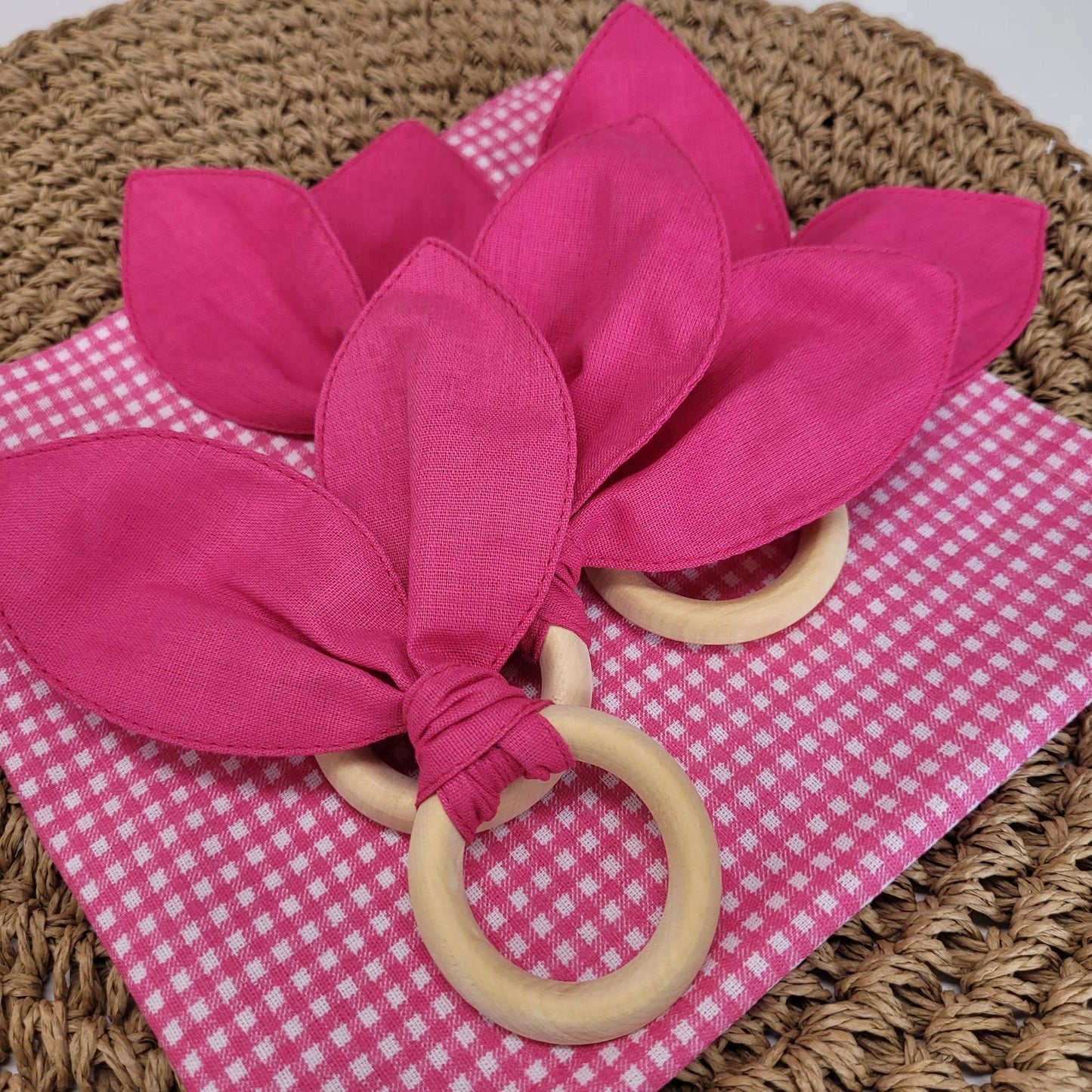 Maison Charlo | Easter Set of 4 Rose Pink Bunny Ears Napkin Rings | Dining Table Decor-3