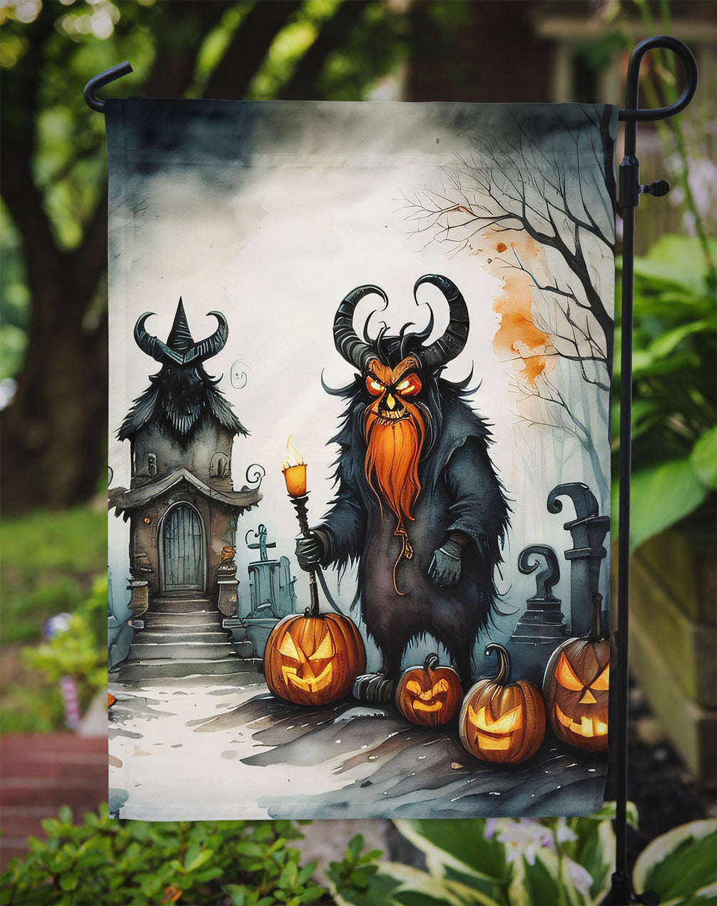 Krampus The Christmas Demon Spooky Halloween Garden Flag-2