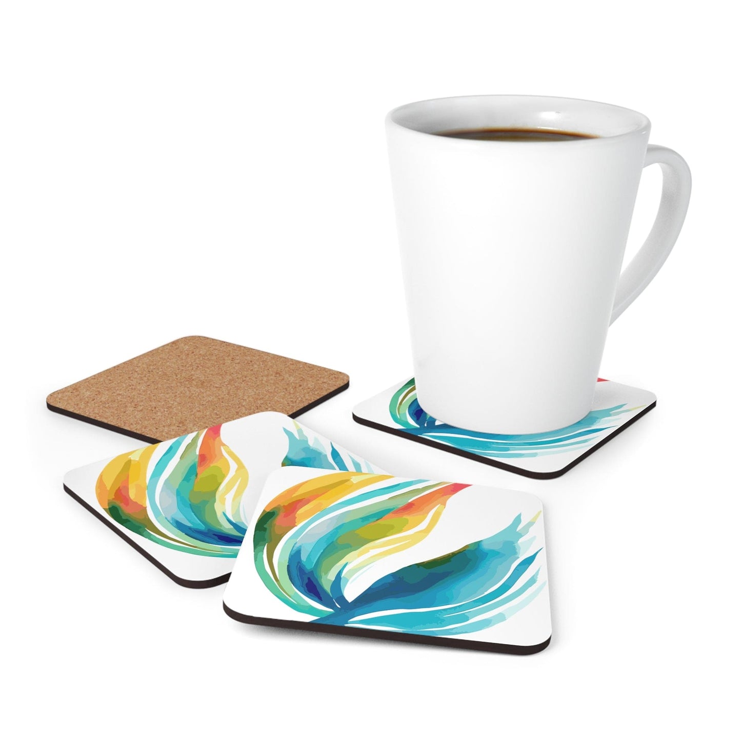 Coaster Set of 4 for Drinks Strength and Courage Design-4