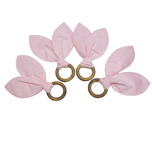 Maison Charlo | Easter Set of 4 Rose Pink Bunny Ears Napkin Rings | Dining Table Decor-0