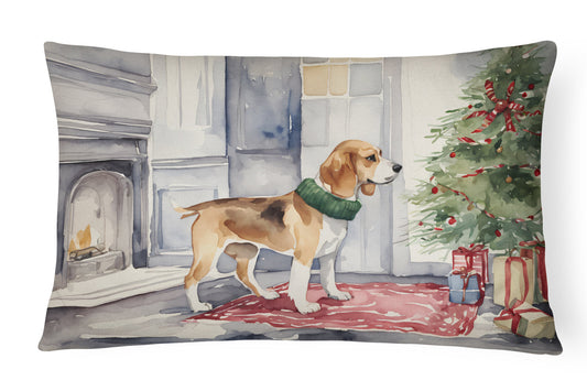 Beagle Christmas Throw Pillow-0