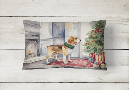 Beagle Christmas Throw Pillow-1
