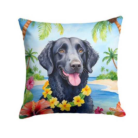 Curly-Coated Retriever Luau Throw Pillow-0