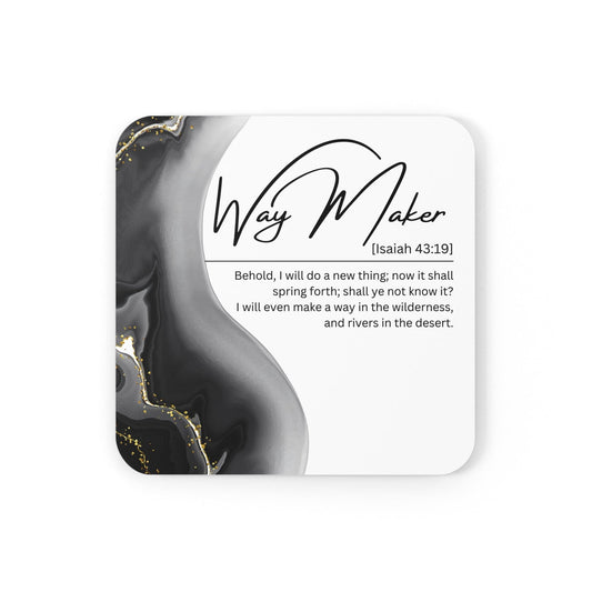 Coaster Set of 4 for Drinks Way Maker Grey Print-1