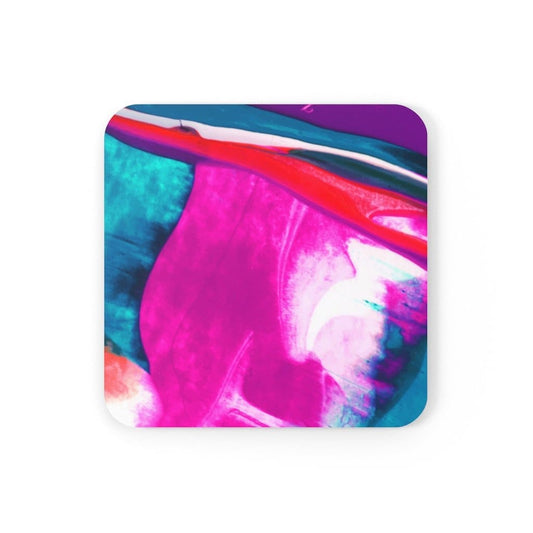 Corkwood Coaster 4 Piece Set - Multicolor Abstract Style Coasters-1